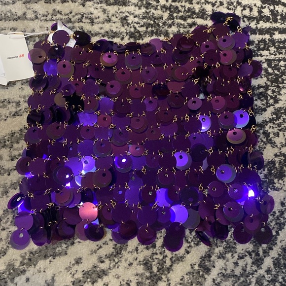 Rabanne H&M Sequin-Disc Mini Skirt - Picture 2 of 6